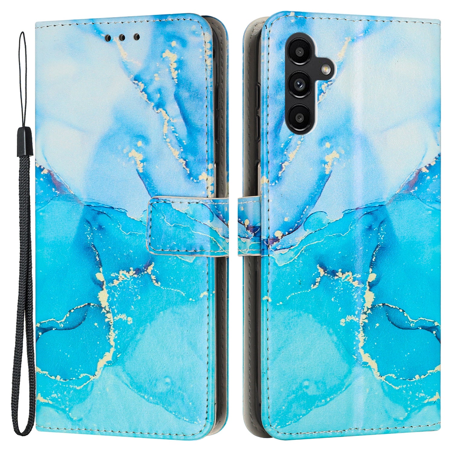For Samsung Galaxy A54 5G Marble Pattern Phone Stand Case PU Leather Wallet Smartphone Cover with Strap For Samsung Galaxy A54 5G Marble Pattern Phone Stand Case PU Leather Wallet Smartphone Cover with Strap